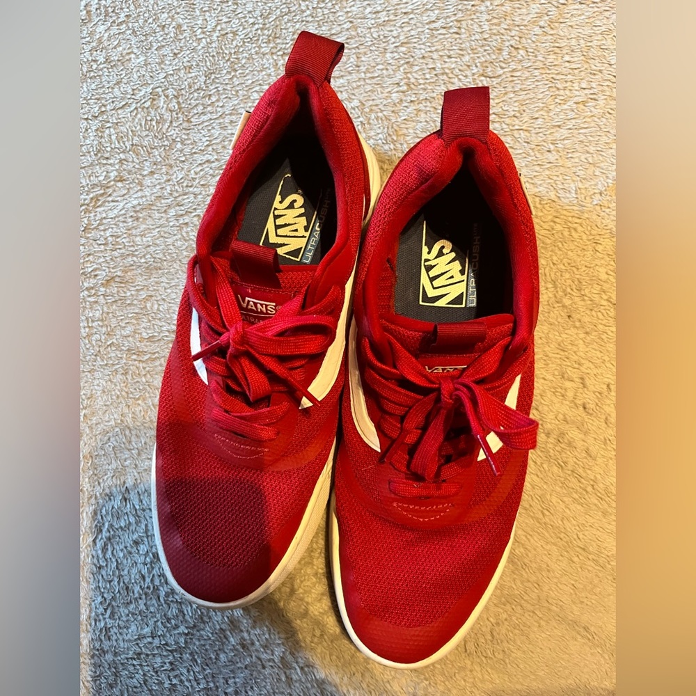 Red VANS sneaker size 9 men 10.5 women. Worn Once.
